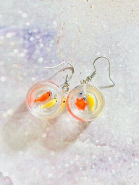 Goldfish bowl earrings